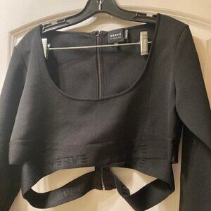 Herve by Herve Leger black cut out crop top